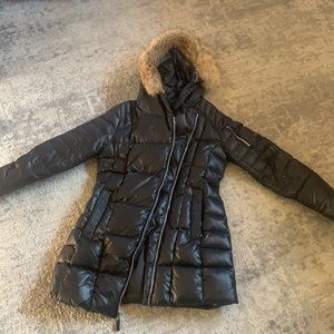 Marc New York coat with genuine rabbit fur hood